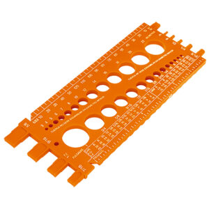 REGLETA CALIBRADORA DE TUERCAS Y TORNILLOS, 22 CM