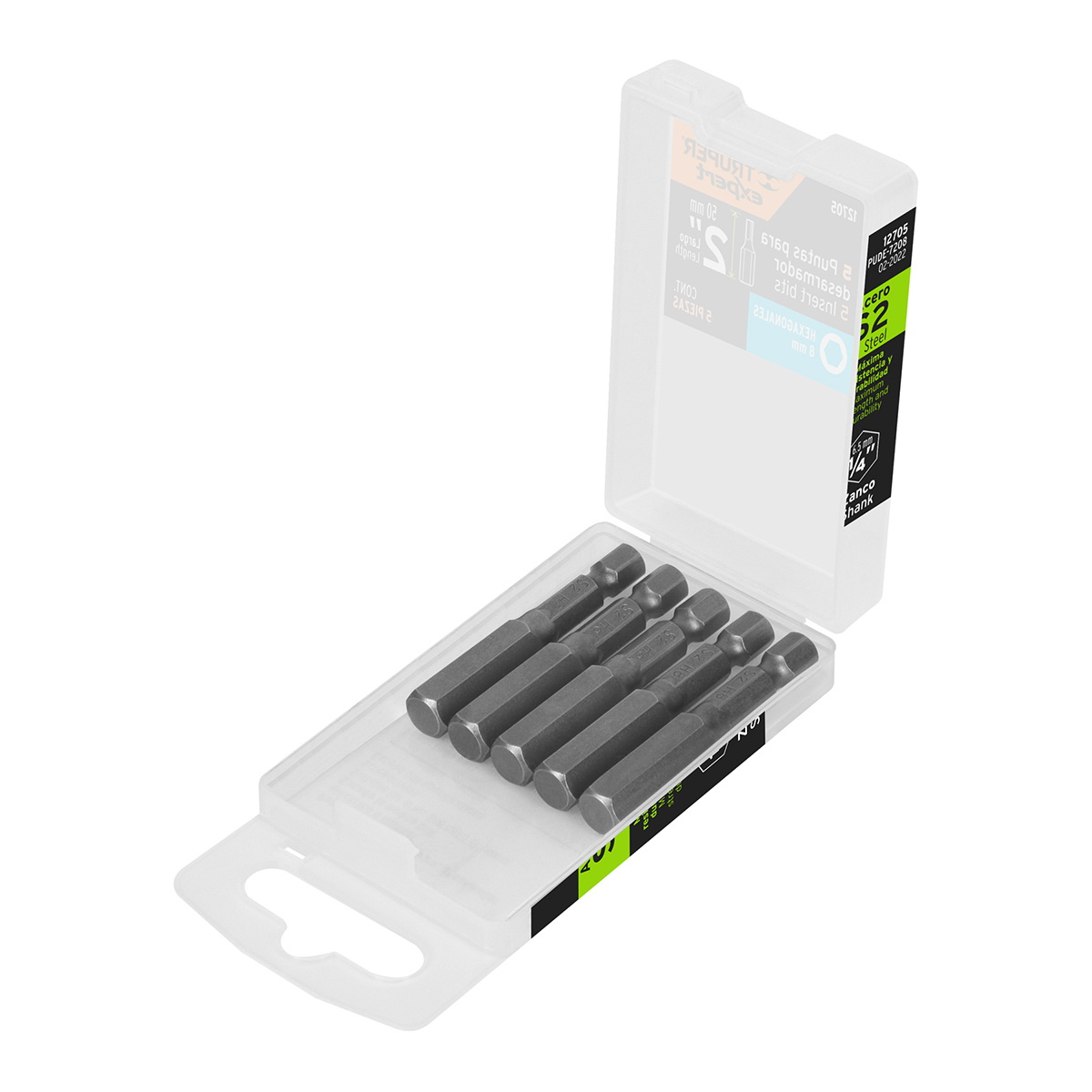 PUNTA DESARMADOR HEXAGONAL 8MM 50MM 5PZ