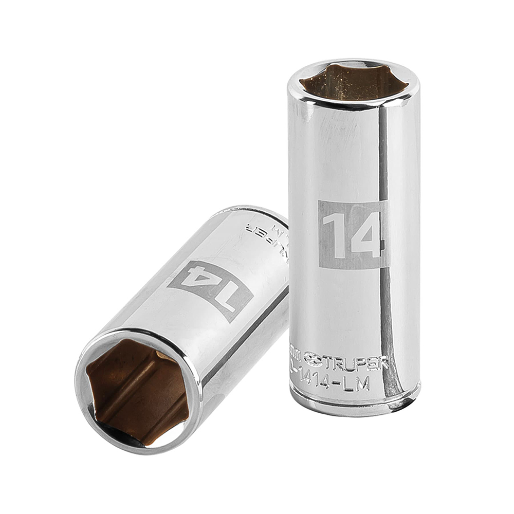 LLAVE VASO HEXAGONAL, LARGA, CUADRO 1/4 DE 14MM