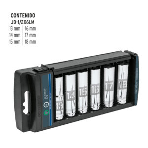 JUEGO LLAVES VASO LARGAS, 1/2 , 6 PZS, 13 A18MM