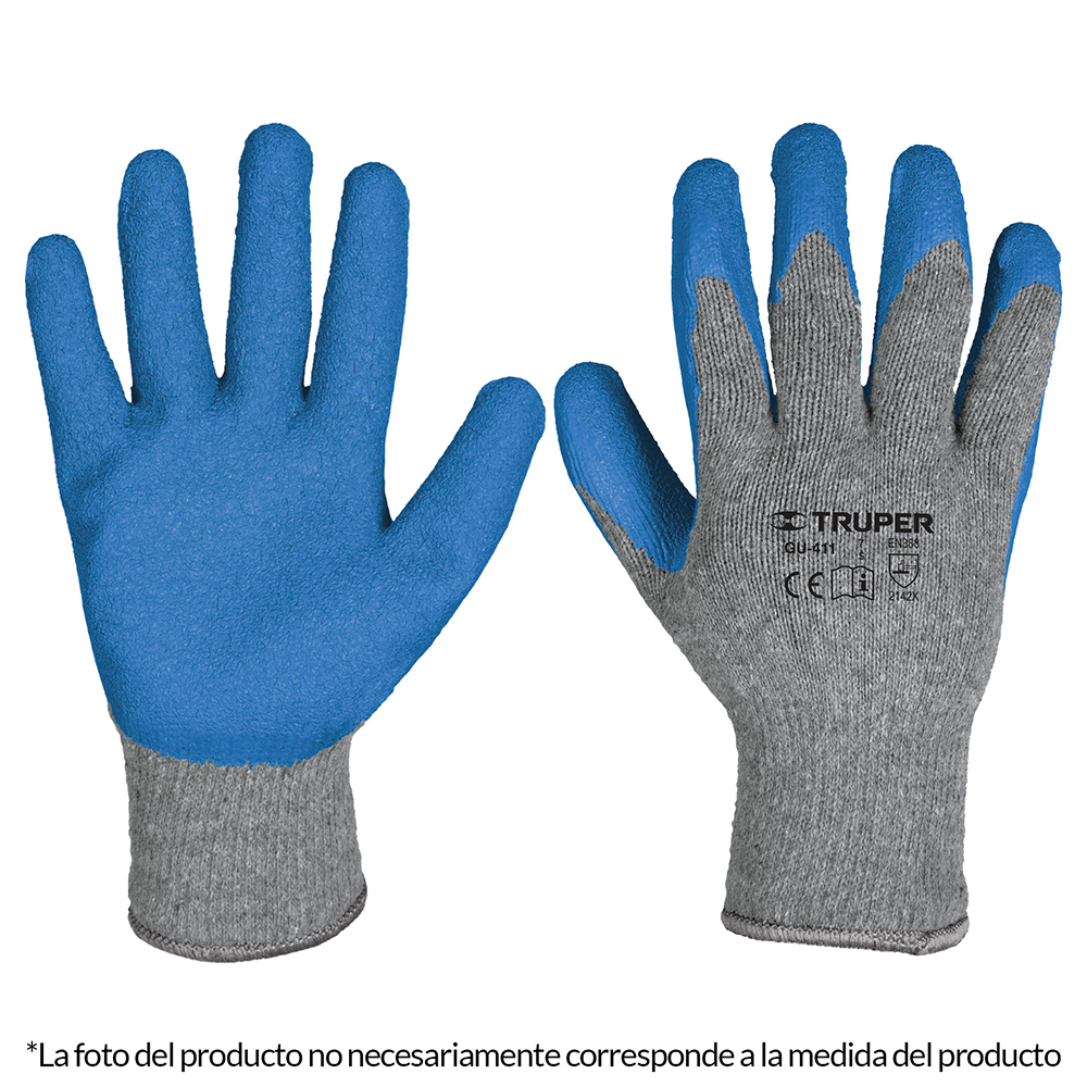 GUANTES TEXTILES IMPREGNADOS LATEX RUGO*