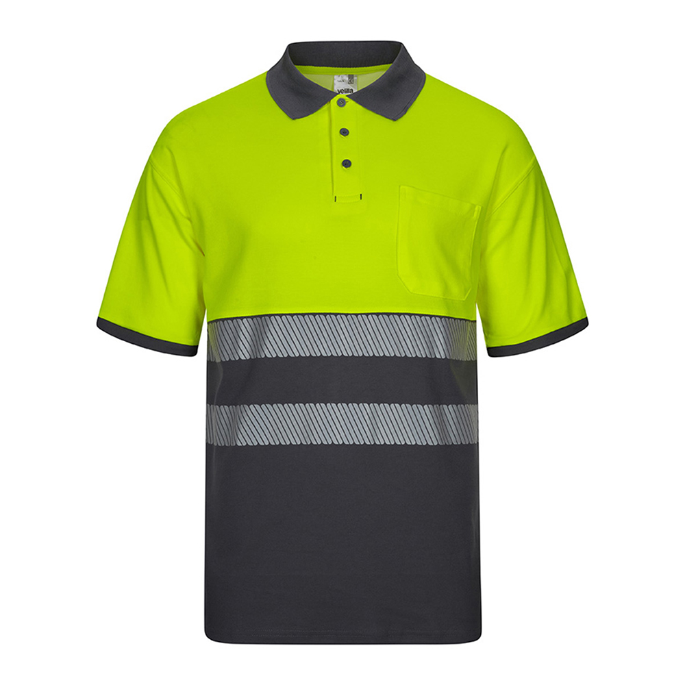 VELILLA POLO ALGODÓN BIC MC RS GRIS/AM L