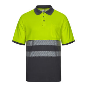 VELILLA POLO ALGODÓN BIC MC RS GRIS/AM M