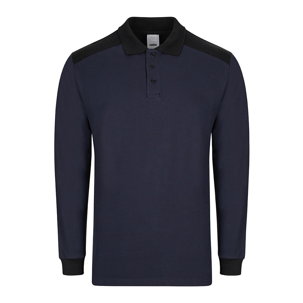 VELILLA POLO STRETCH BIC ML AZUL/NEG S