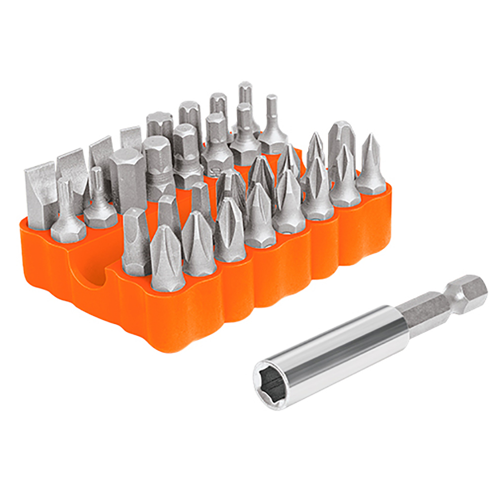 JUEGO 33 PUNTAS COMBINADAS, LARGO 25MM, ORGANIZADO