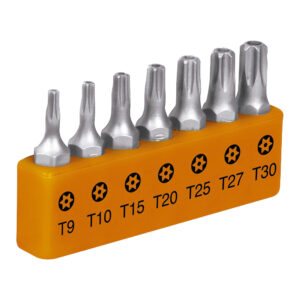 JUEGO DE 7 PUNTAS TORX, SEGURO 25MM