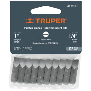 PUNTAS ATORNILLADOR PLANAS 25 MM 10 PZS*