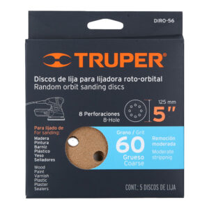 DISCOS  LIJA 5" GRANO 60 LIJADORA (5 UD)