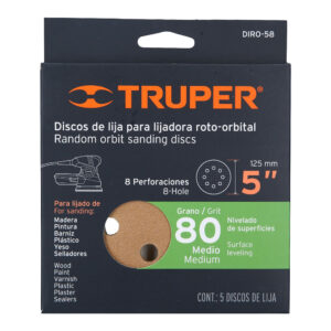 DISCOS  LIJA 5" GRANO 80 LIJADORA (5 UD)