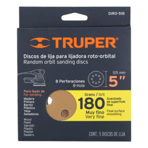 DISCOS  LIJA 5" GRANO 180 LIJAD (5 UD)