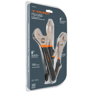 JUEGO 2 ALICATES MAS LLAVE AJUSTABLE 200MM