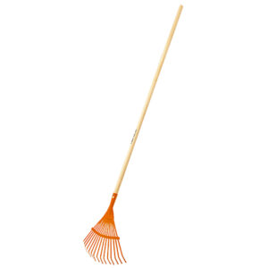 ESCOBA METALICA, 15 DIENTES, CABEZA CURVA, C/MANGO