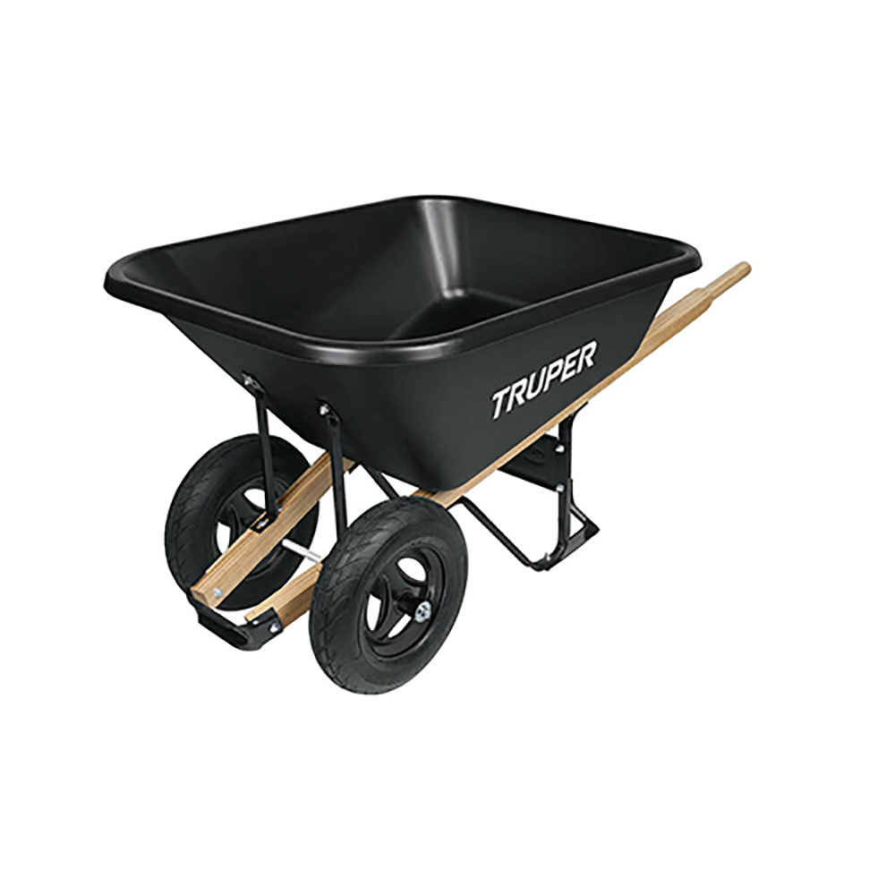 CARRETILLA 175L PLASTICA LLANTA NEUM. DOBLE 580KG