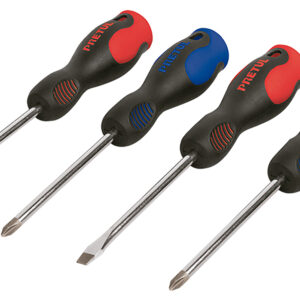 JUEGO DE DESTORNILLADORES, 4 PZS, C GRIP, PRETUL