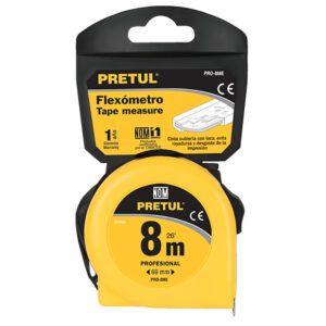 FLEXOMETRO, AMARILLO, 8M, CINTA 25MM, PRETUL